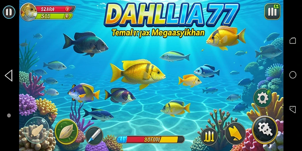 Tampilan gameplay Tembak Ikan DAHLIA77 yang seru dan interaktif.