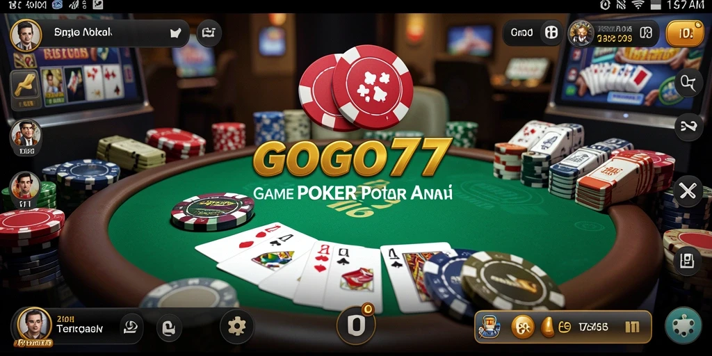 Tampilan gameplay poker yang menarik dan mendebarkan.