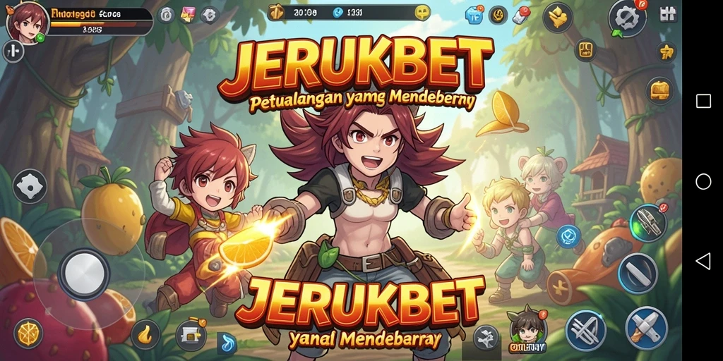 Tampilan gameplay JERUKBET dengan karakter anime yang memukau.