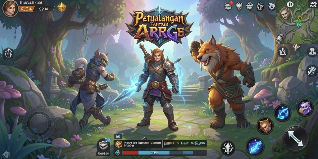 Gameplay seru K234 dengan pertarungan epik di dunia fantasi.