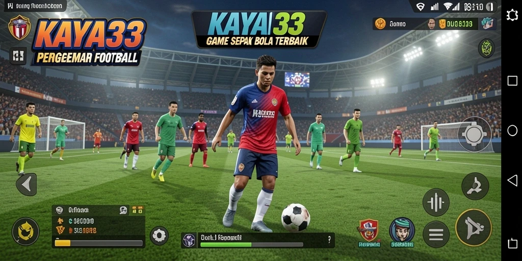 Gameplay seru dan mendebarkan di lapangan sepak bola.