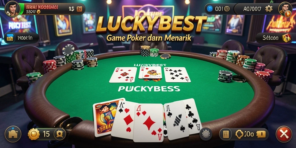 Screenshot LUCKYBEST menampilkan gameplay poker yang seru.