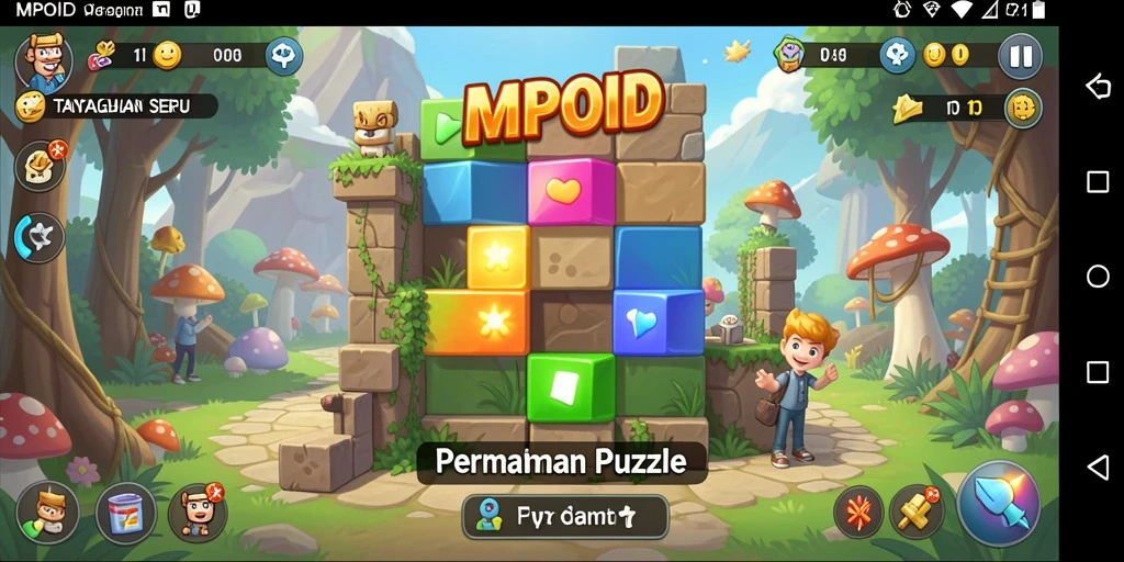 Tangkapan layar MPOID menampilkan gameplay seru dengan beragam teka-teki colorful.