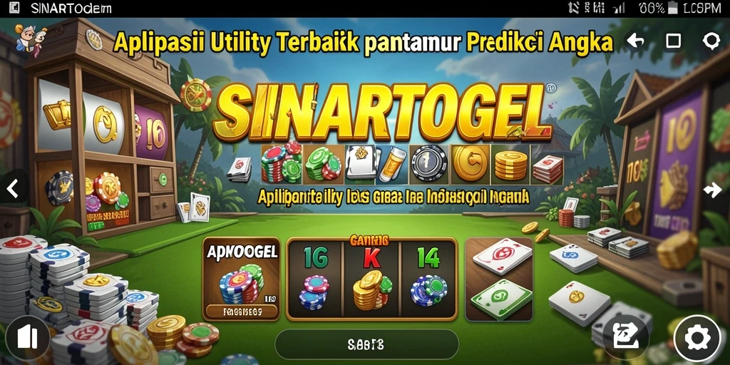 Tampilan antarmuka utama SINARTOGEL yang menampilkan statistik dan prediksi angka.