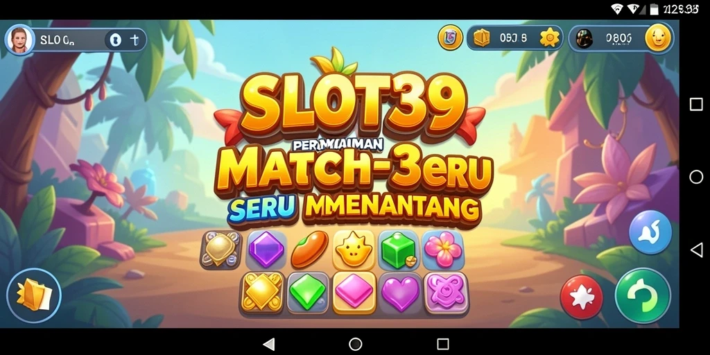 Tampilan gameplay SLOT39 yang seru dan penuh warna di setiap level.