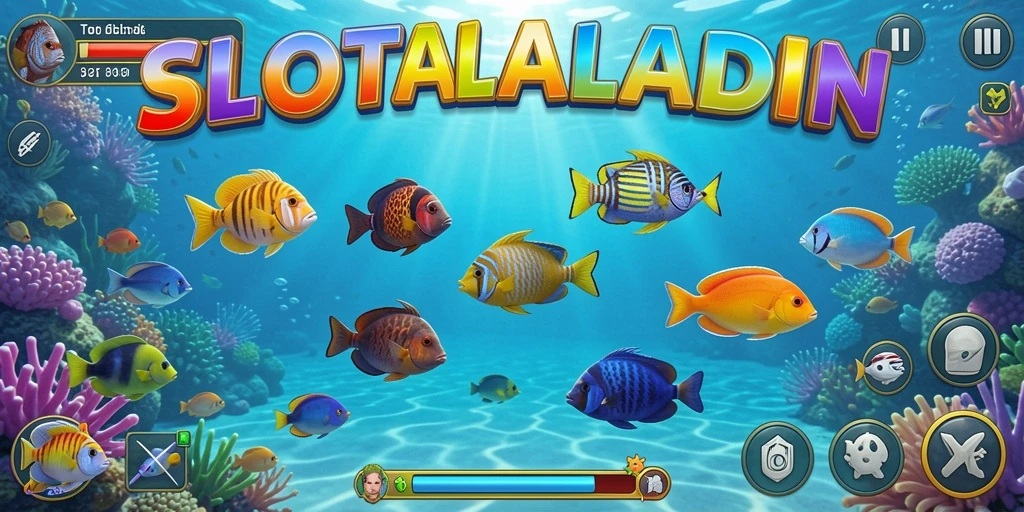 Tampilan gameplay seru dalam permainan Tembak Ikan SLOTALADIN.
