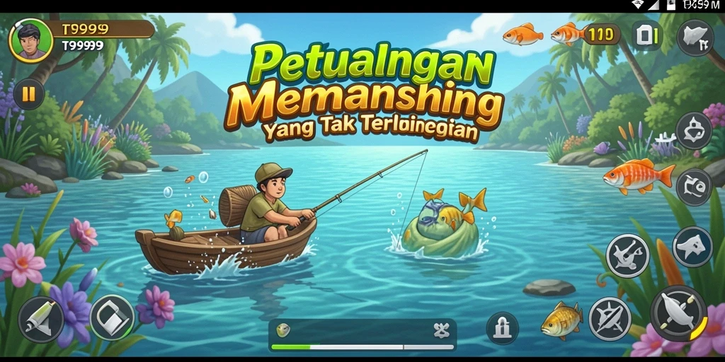 Tangkapan ikan yang memukau dalam gameplay T9999.