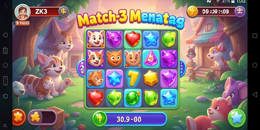 Gameplay seru ZK3 yang penuh warna dan tantangan.